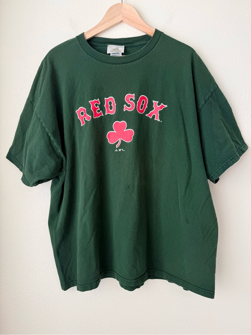 Vintage 2006 Adidas Boston Red Sox St. Patrick's Day Shamrock Tee Green 2XL